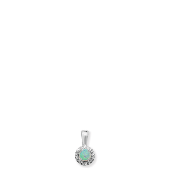 Kids Opal CZ Pendant Necklace