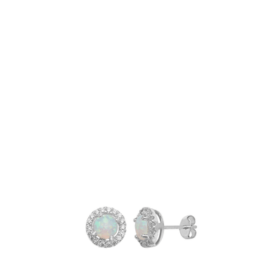 Kids Opal CZ Stud Earrings