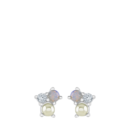Kids Opal & Pearl Small Stud Earrings