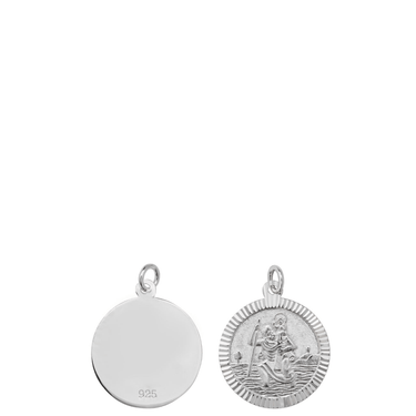 Kids St Christopher Diamond Cut Pendant Necklace