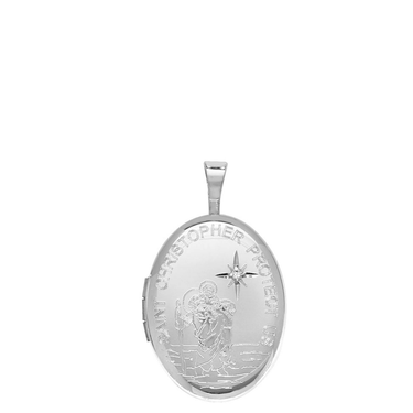 Kids St Christopher Locket Diamond set Necklace