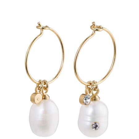 Pilgrim Love Gold & White Pearl Earrings