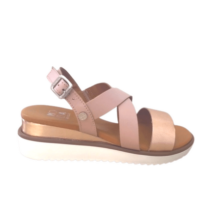 Moda In Pelle Poziie Nude & Rose Gold Leather Sandals
