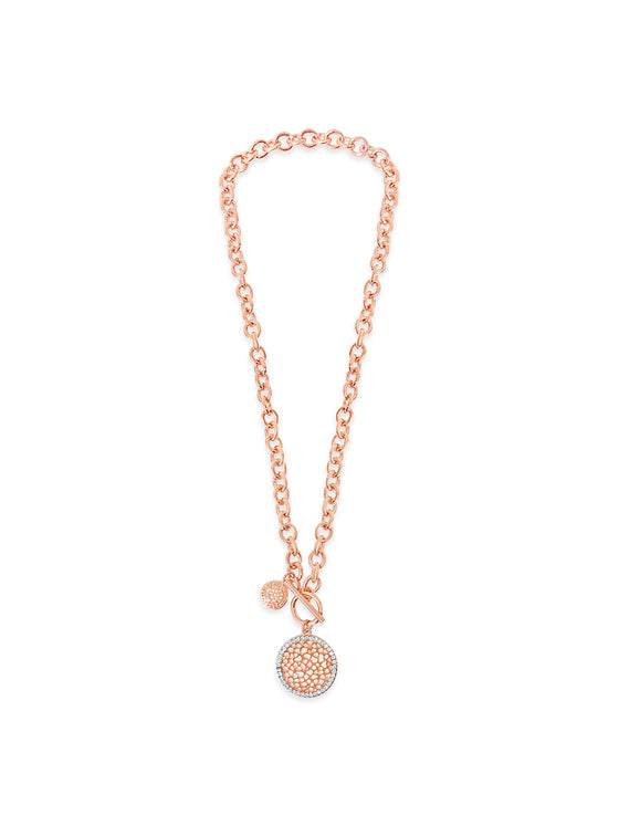 Absolute Rose Gold Circle Disc Necklace