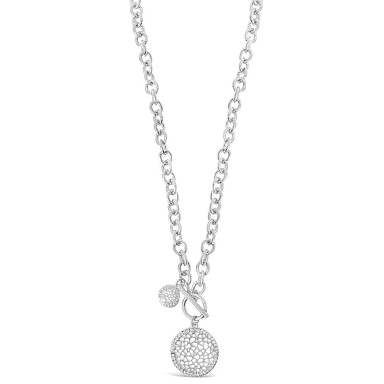 Absolute Silver Circle Disc Necklace