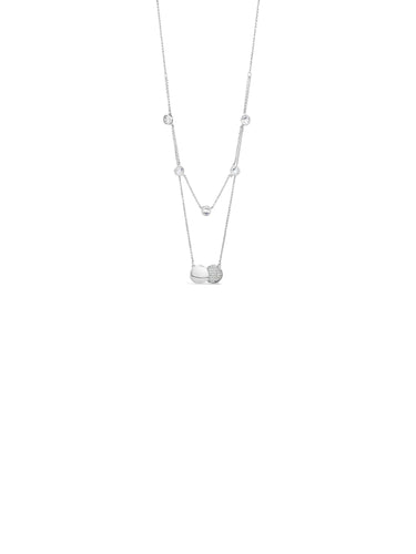 Absolute Silver Double Layer Necklace 
