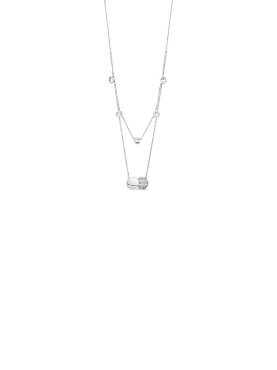 Absolute Silver Double Layer Necklace 