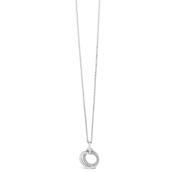 Absolute Silver Linked Circles Long Necklace n2057SL 