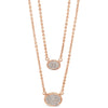 Absolute Rose Gold Double Oval Necklace N2069MX