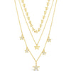 Absolute Triple Layer Star Necklace - Gold N2130GL