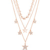 Absolute Triple Layer Star Necklace - Rose Gold N2130RS