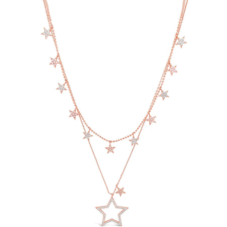 Absolute Rose Gold Double Star Necklace