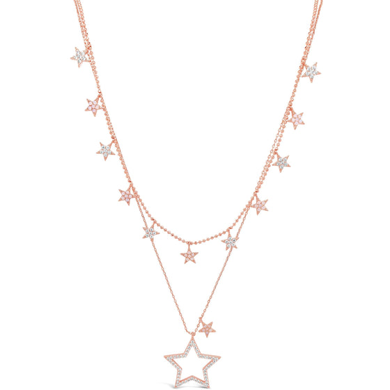 Absolute Rose Gold Double Star Necklace