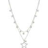 Absolute Silver Double Star Necklace n2131sl