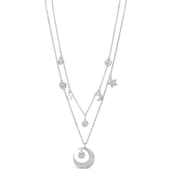 Absolute Double Moon Necklace - Silver
