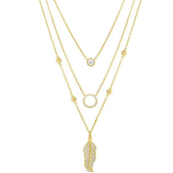 Absolute Floaty Feather Necklace - Gold