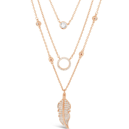 Absolute Floaty Feather Necklace - Rose Gold