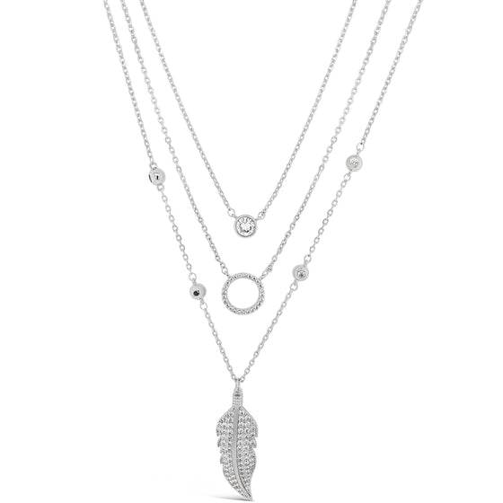 Absolute Floaty Feather Necklace - Silver