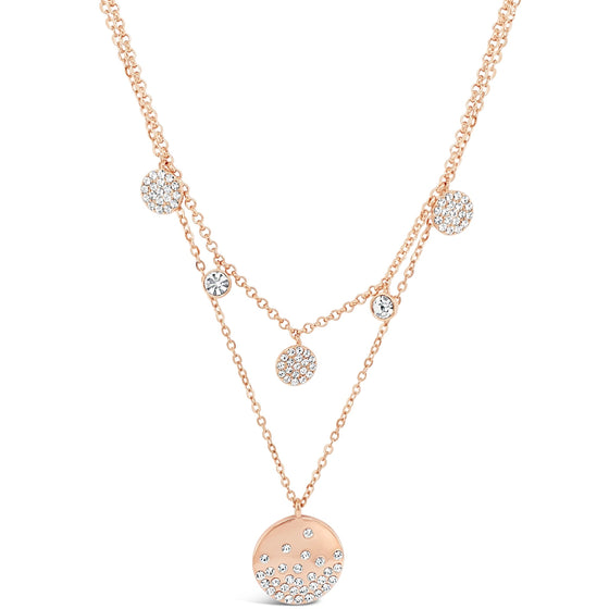 Absolute Sparkler Double Necklace - Rose Gold N2138RS