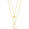 Absolute Star & Moon Layered Necklace - Gold N2141GL