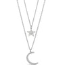 Absolute Star & Moon Layered Necklace - SIlver N2141SL