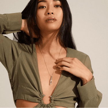 Pilgrim Alberte Wavy Silver Pendant Necklace