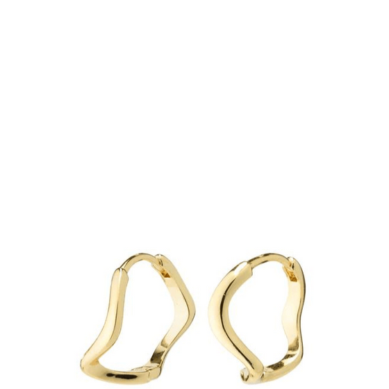 Pilgrim Alberte Wavy Small Gold Hoop Earrings