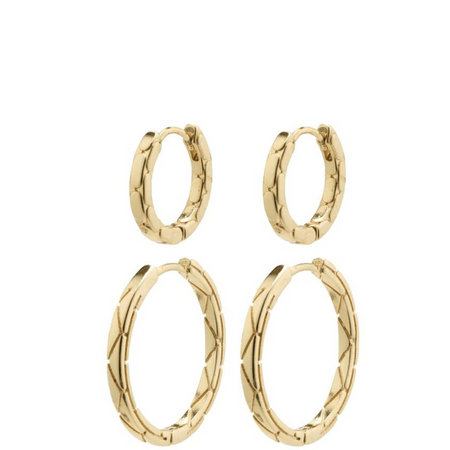 Pilgrim Blossom Gold Hoop Earrings Set