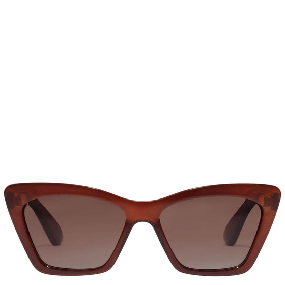 Pilgrim Dakota Angular Cat Eye Shaped Sunglasses - Brown