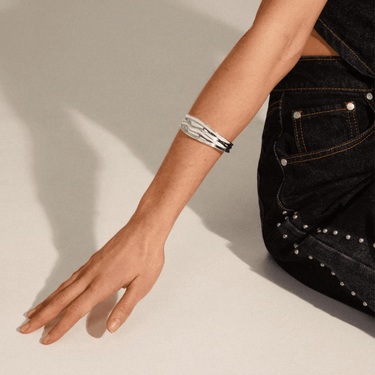 Pilgrim Dreams Wavy Silver Bangle