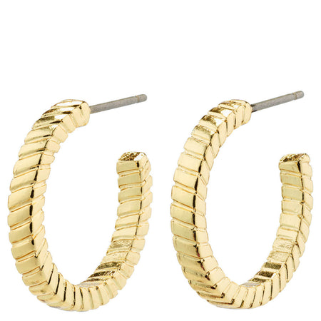 Pilgrim Ecstatic Square Snake Chain Gold Hoop Earrings