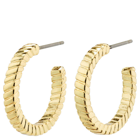 Pilgrim Ecstatic Square Snake Chain Gold Hoop Earrings