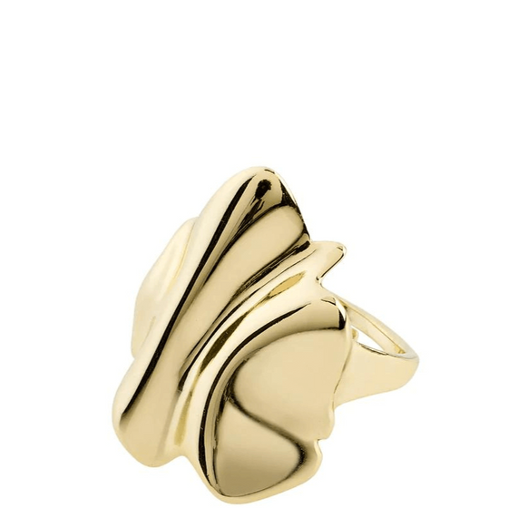 Pilgrim Em Wavy Gold Statement Ring