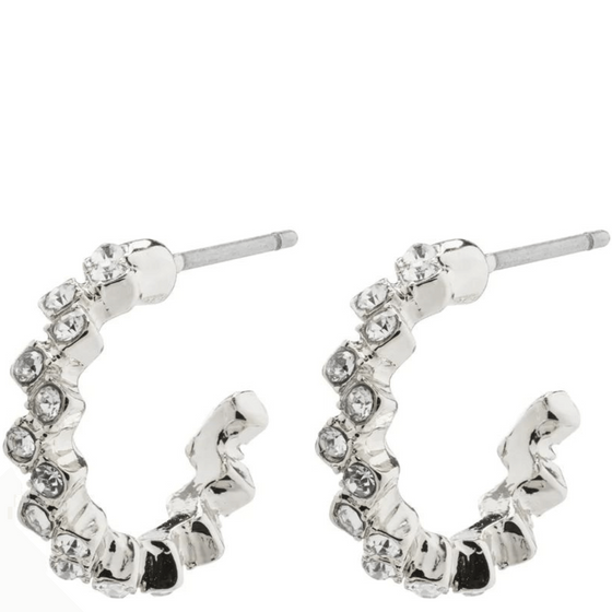 Pilgrim Ester Silver Crystal Hoop Earrings