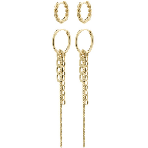 Pilgrim Euphoric Gold Hoop Earrings (Set)