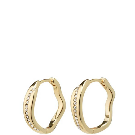 Pilgrim Freedom Gold Crystal Hoop Earrings