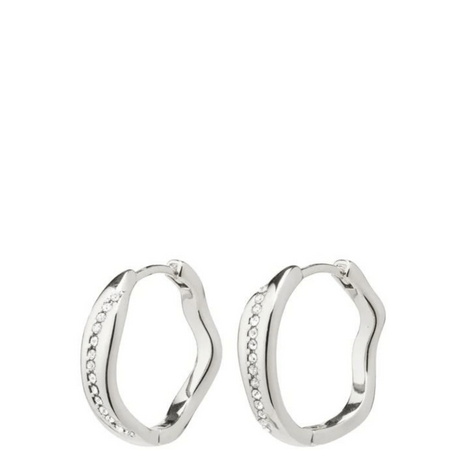 Pilgrim Freedom Silver Crystal Hoop Earrings