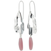 Pilgrim Freedom Silver Dark Pink Pendant Drop Earrings