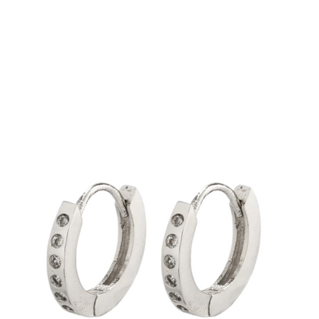 Pilgrim Gry Small Silver Hoop Earrings