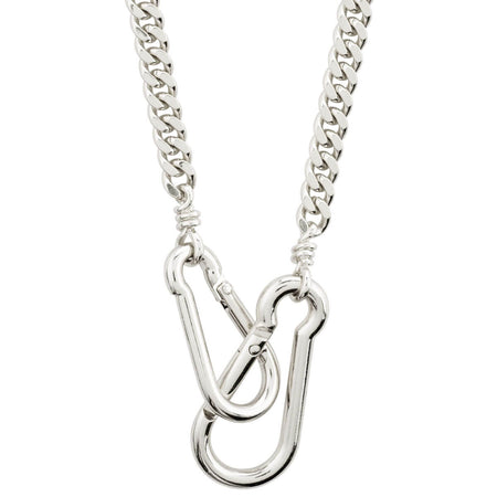 Pilgrim Hopeful Silver Curb Chain Necklace