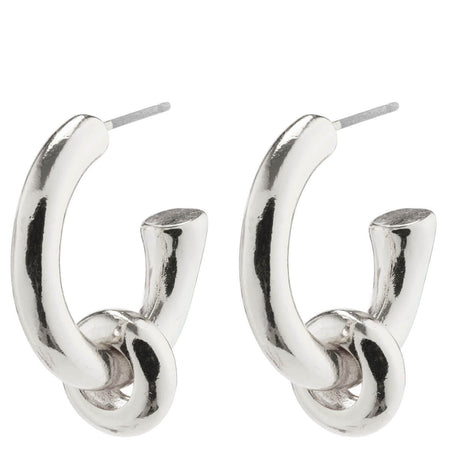 Pilgrim Hopeful Silver Huggie Hoop Earrings