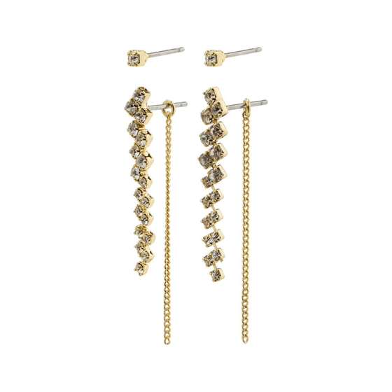 Pilgrim Jolene Chain Crystal Earrings - Gold