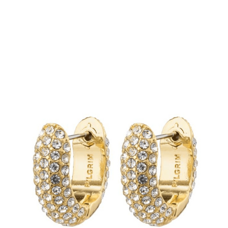 Pilgrim Lona Gold Chunky Crystal Hoop Earrings