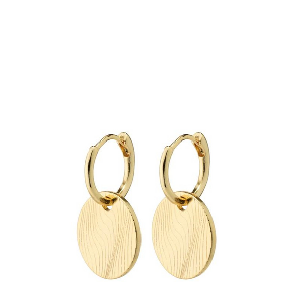 Pilgrim Love Coin Gold Hoop Earrings