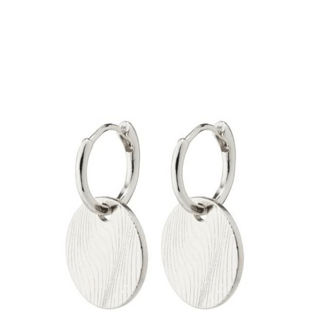 Pilgrim Love Coin Silver Hoop Earrings