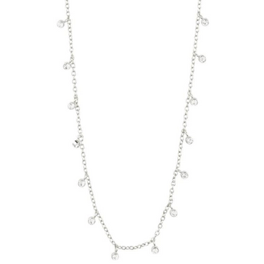 Pilgrim Maja Silver Crystal Multi Drops Fine Necklace