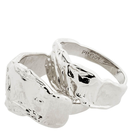 Pilgrim Optimism Organic Shaped Silver Rings