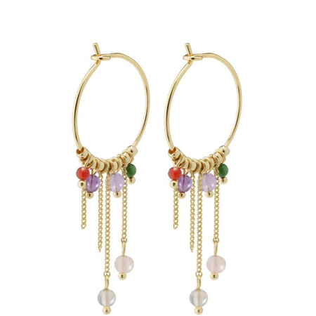 Pilgrim Peace Semi-Precious Gold Hoop earrings