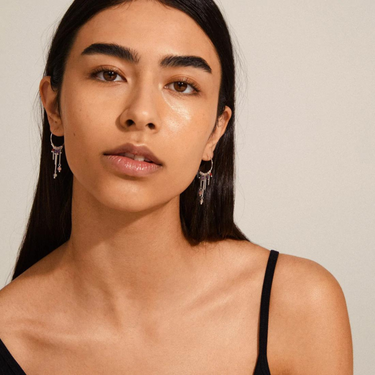 Pilgrim Peace Semi-Precious Silver Hoop earrings