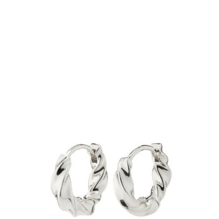 Pilgrim Silver Taffy Small Swirl Hoop Earrings